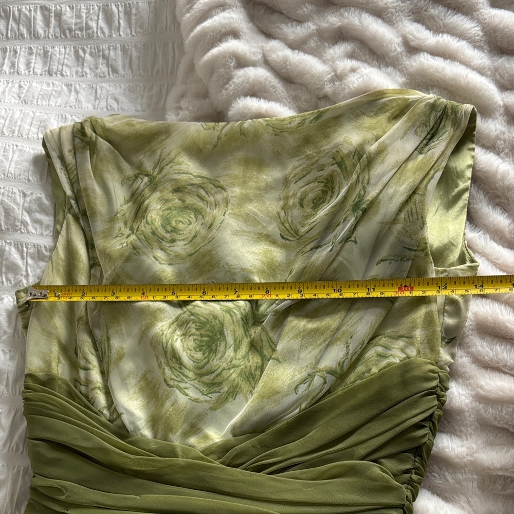Vintage Algo Summer Olive Floral Cocktail Dress - Picture 9 of 12